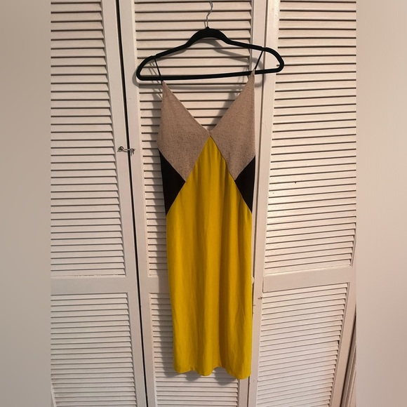 Zara Yellow Tan Spaghetti Strap Cocktail Dress - Picture 3 of 3